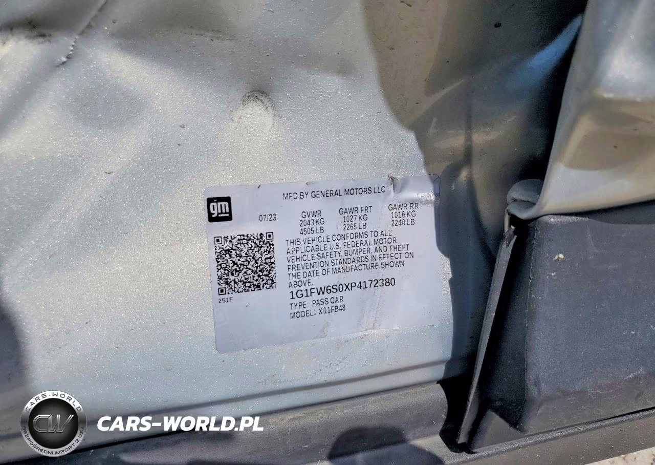 2023 Chevrolet Bolt Ev 1Lt VIN:1G1FW6S0XP4172380 - 12
