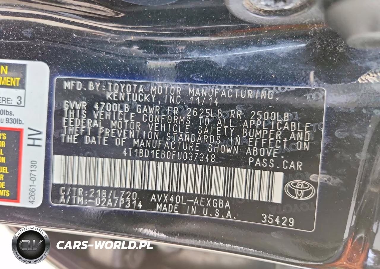 2015 Toyota Avalon Hybrid Xle Premium VIN:4T1BD1EB0FU037348 - 12