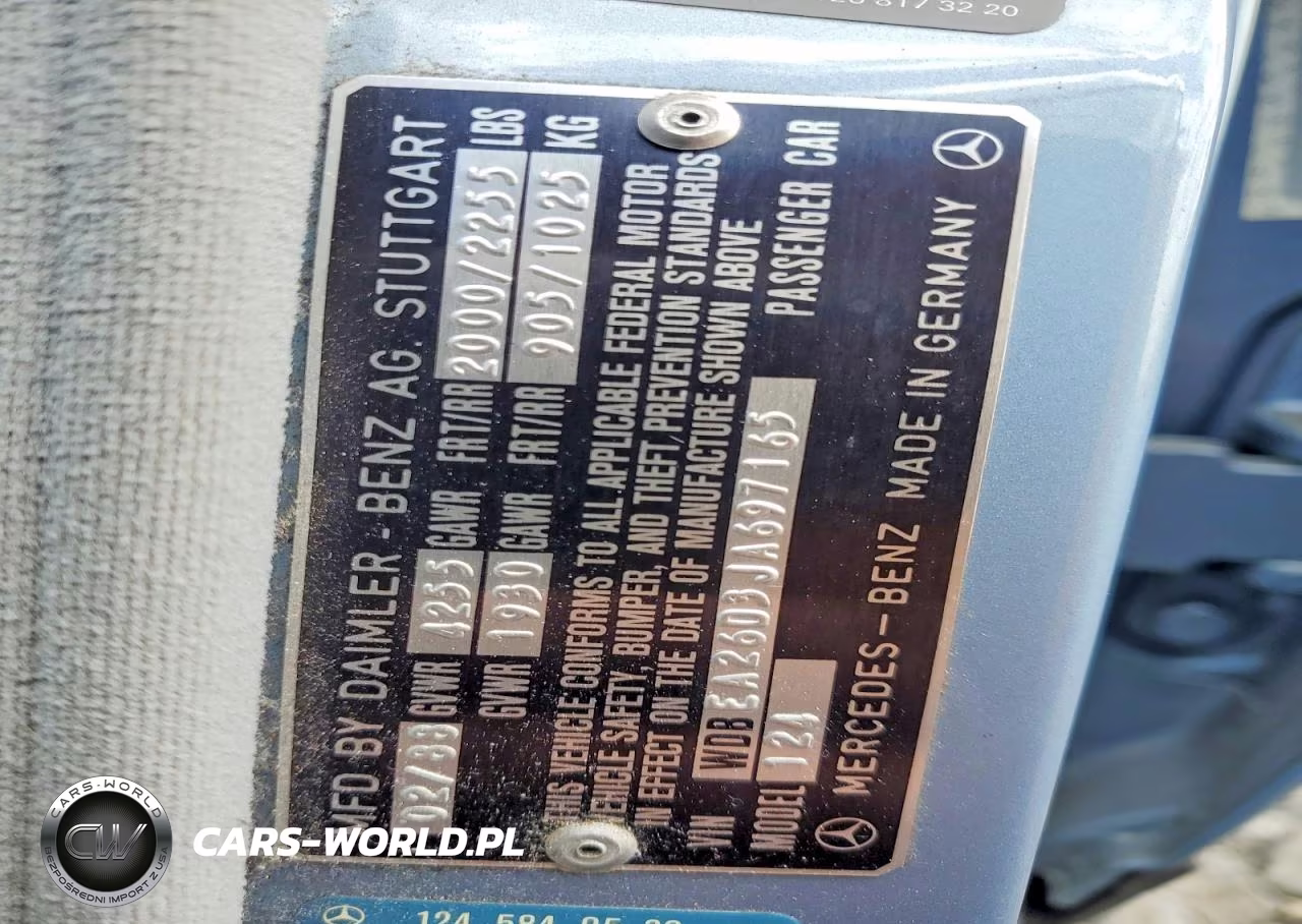 1988 Mercedes-Benz 260 E VIN:WDBEA26D3JA697165 - 12