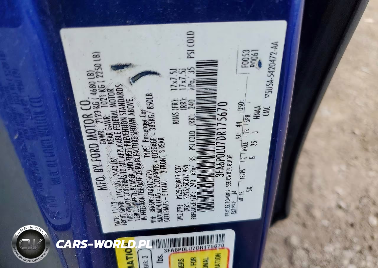 2013 Ford Fusion Se Hybrid VIN:3FA6P0LU7DR175670 - 12