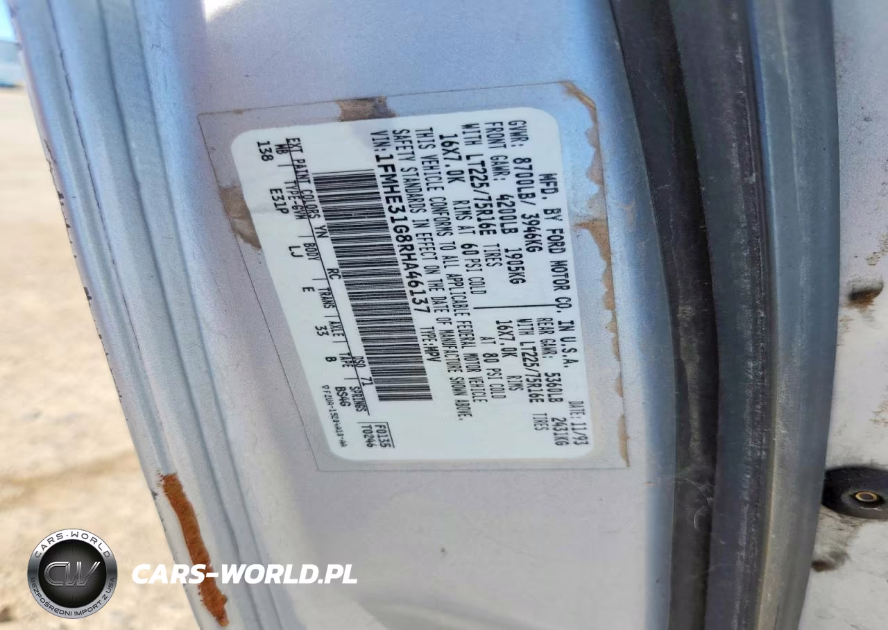 1994 Ford Econoline E350 VIN:1FMHE31G8RHA46137 - 14