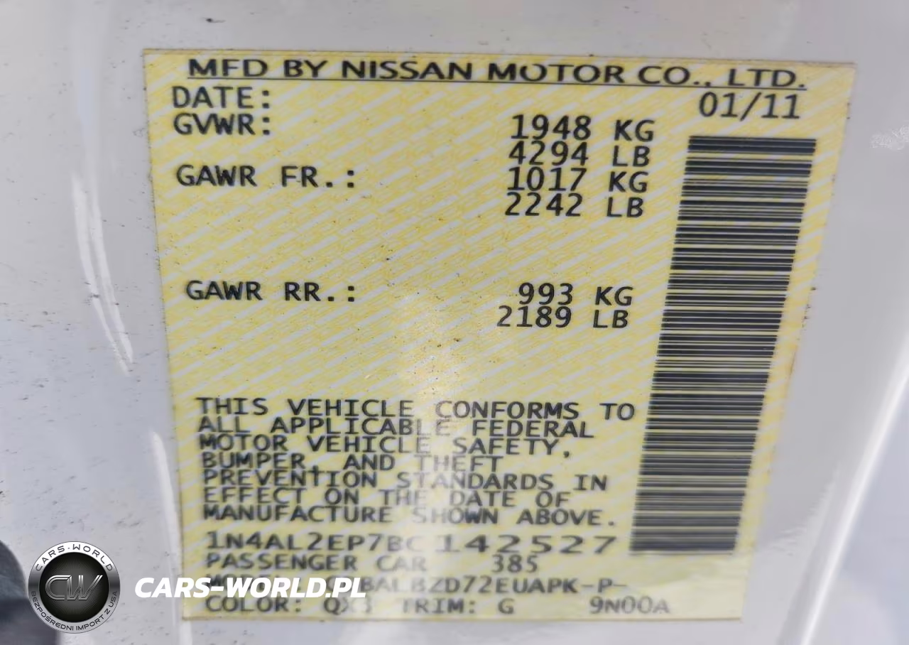 2011 Nissan Altima 2.5 S VIN:1N4AL2EP7BC142527 - 12