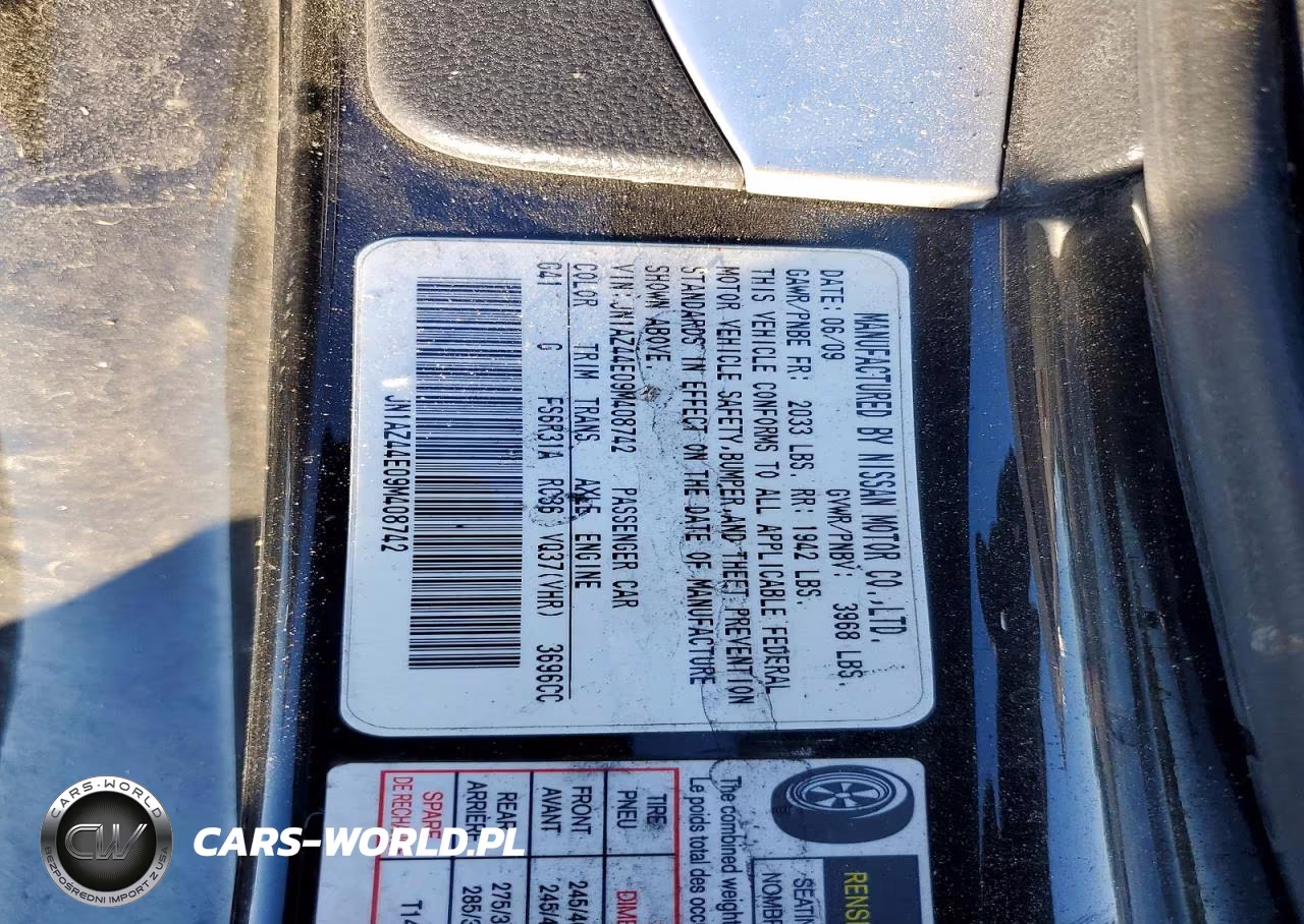 2009 Nissan 370Z Base VIN:JN1AZ44E09M408742 - 12