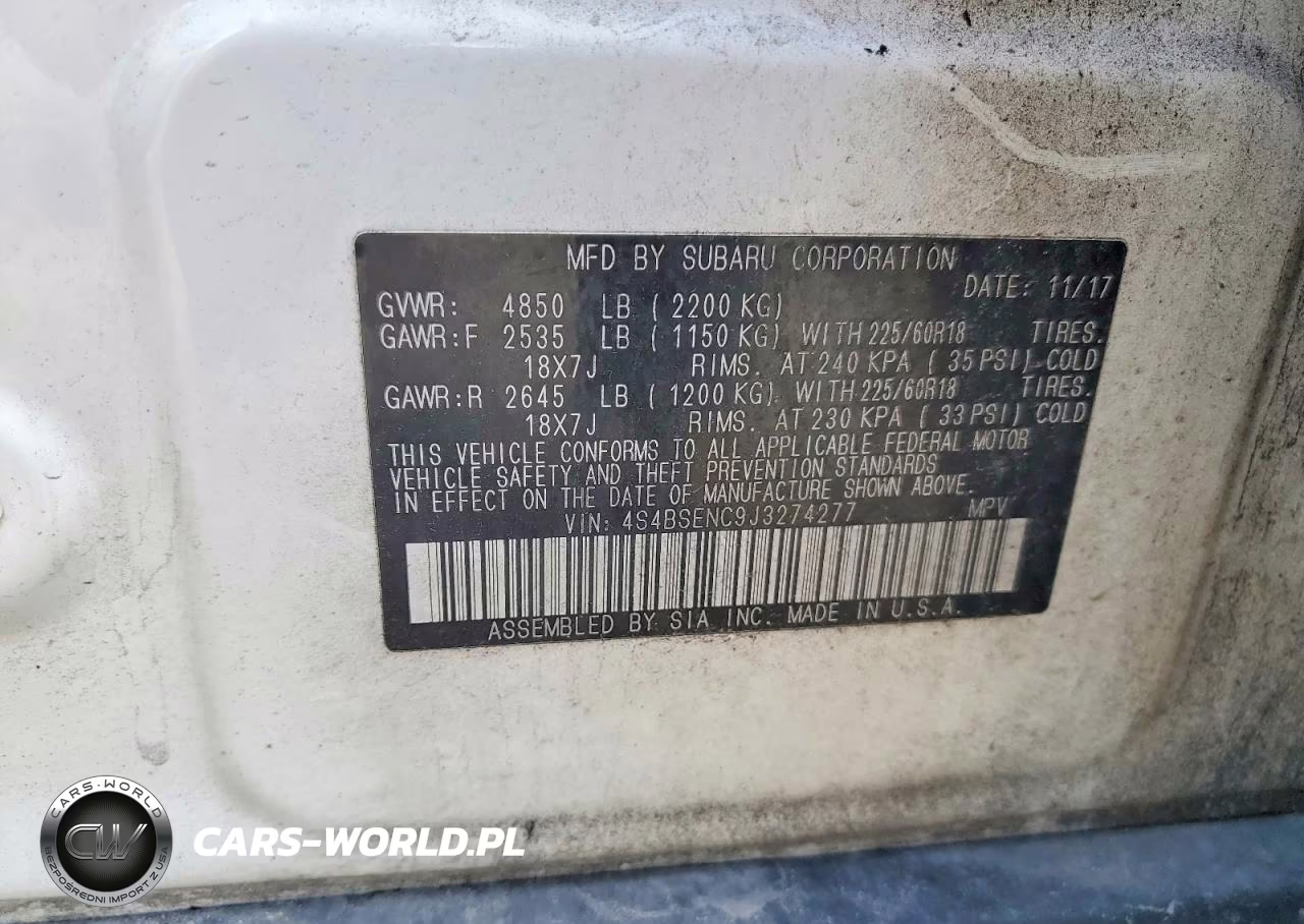 2018 Subaru Outback 3.6R Limited VIN:4S4BSENC9J3274277 - 13