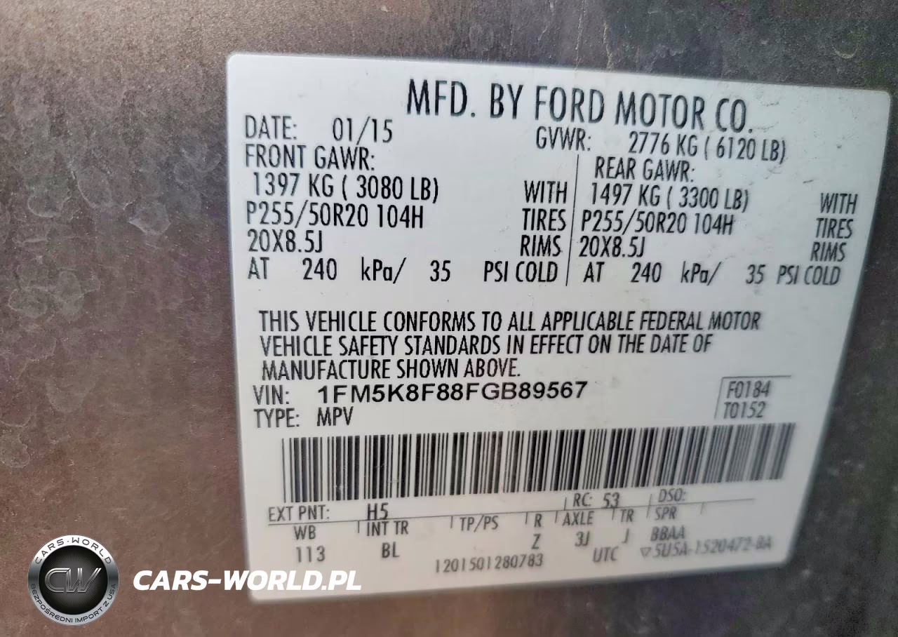 2015 Ford Explorer Limited VIN:1FM5K8F88FGB89567 - 13