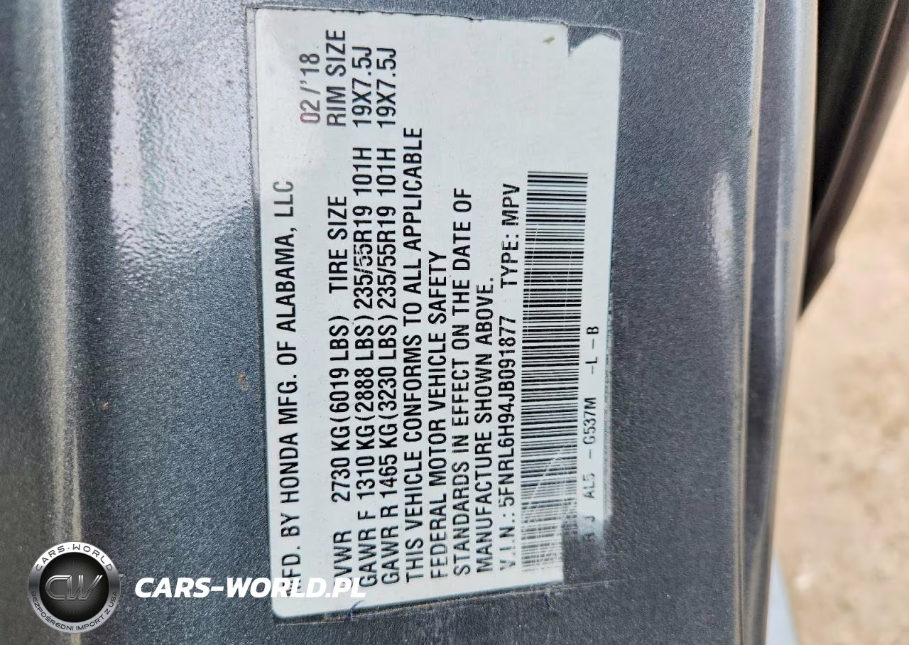 2018 Honda Odyssey Elite VIN:5FNRL6H94JB091877 - 13