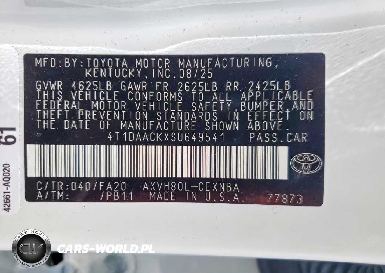 2025 Toyota Camry Le VIN:4T1DAACKXSU649541 - 12