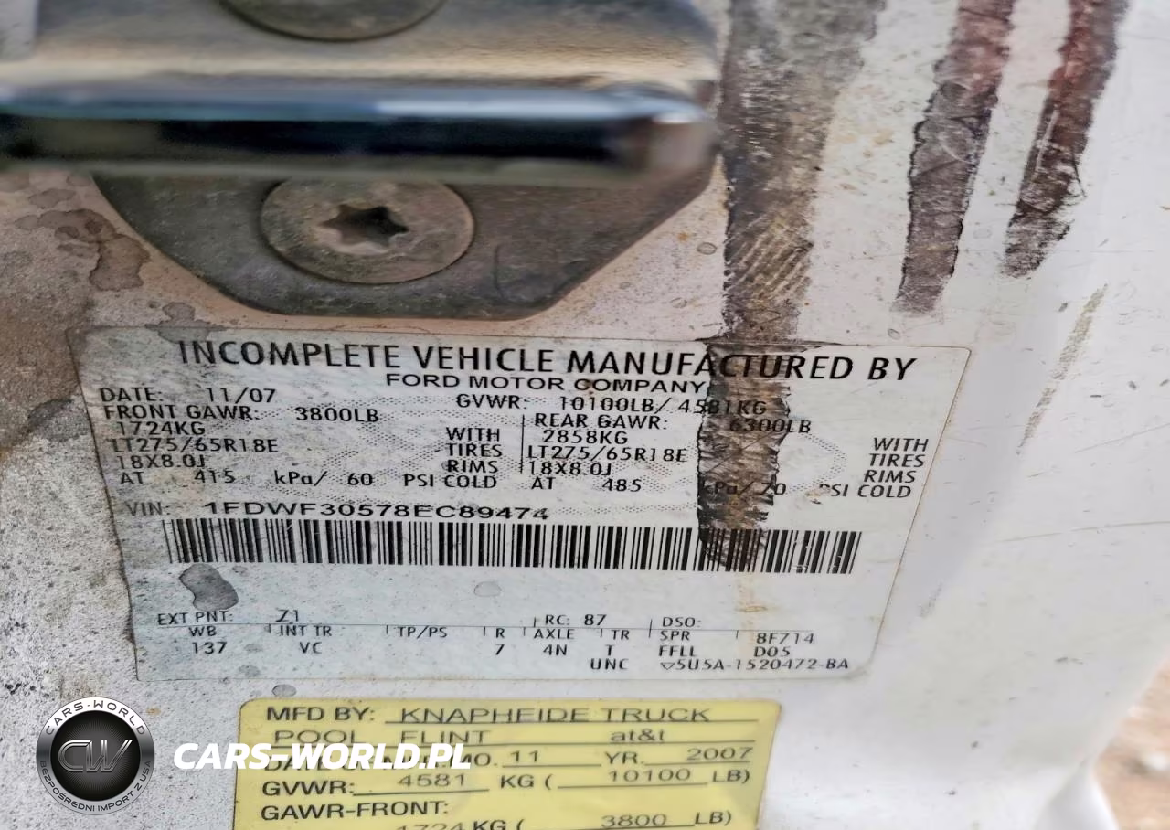 2008 Ford F350 Srw Super Duty VIN:1FDWF30578EC89474 - 13