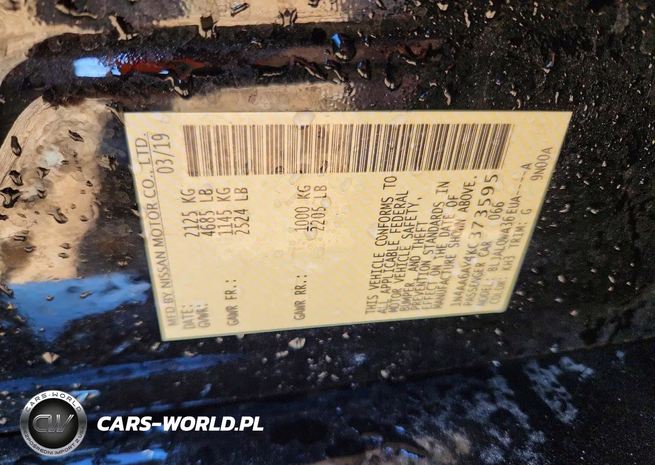 2019 Nissan Maxima 3.5 S VIN:1N4AA6AV4KC373595 - 13