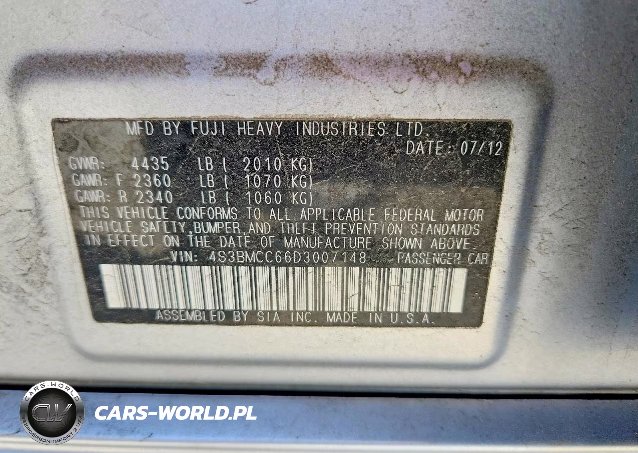 2013 Subaru Legacy VIN:4S3BMCC66D3007148 - 13