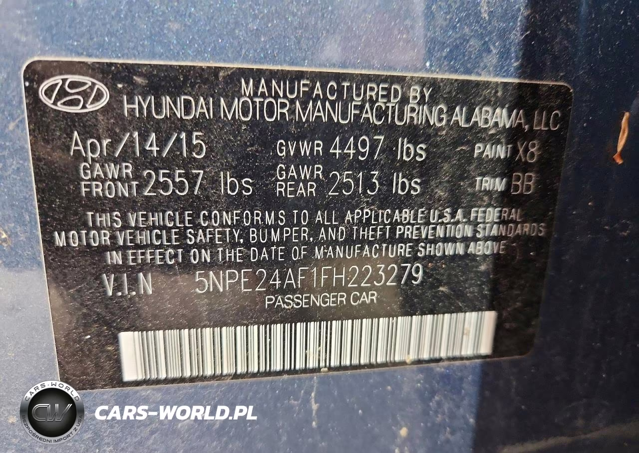 2015 Hyundai Sonata Se VIN:5NPE24AF1FH223279 - 13