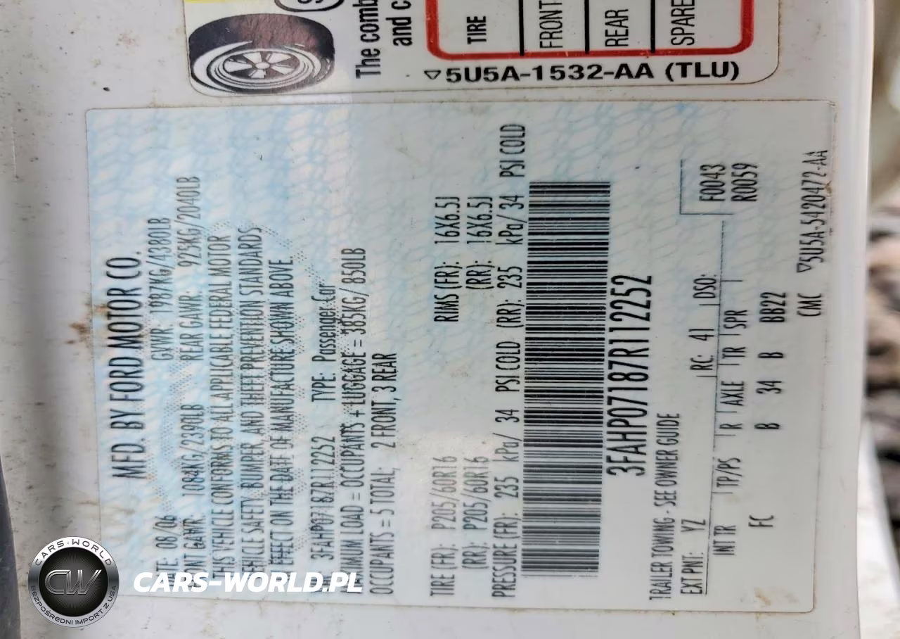 2007 Ford Fusion Se VIN:3FAHP07187R112252 - 12