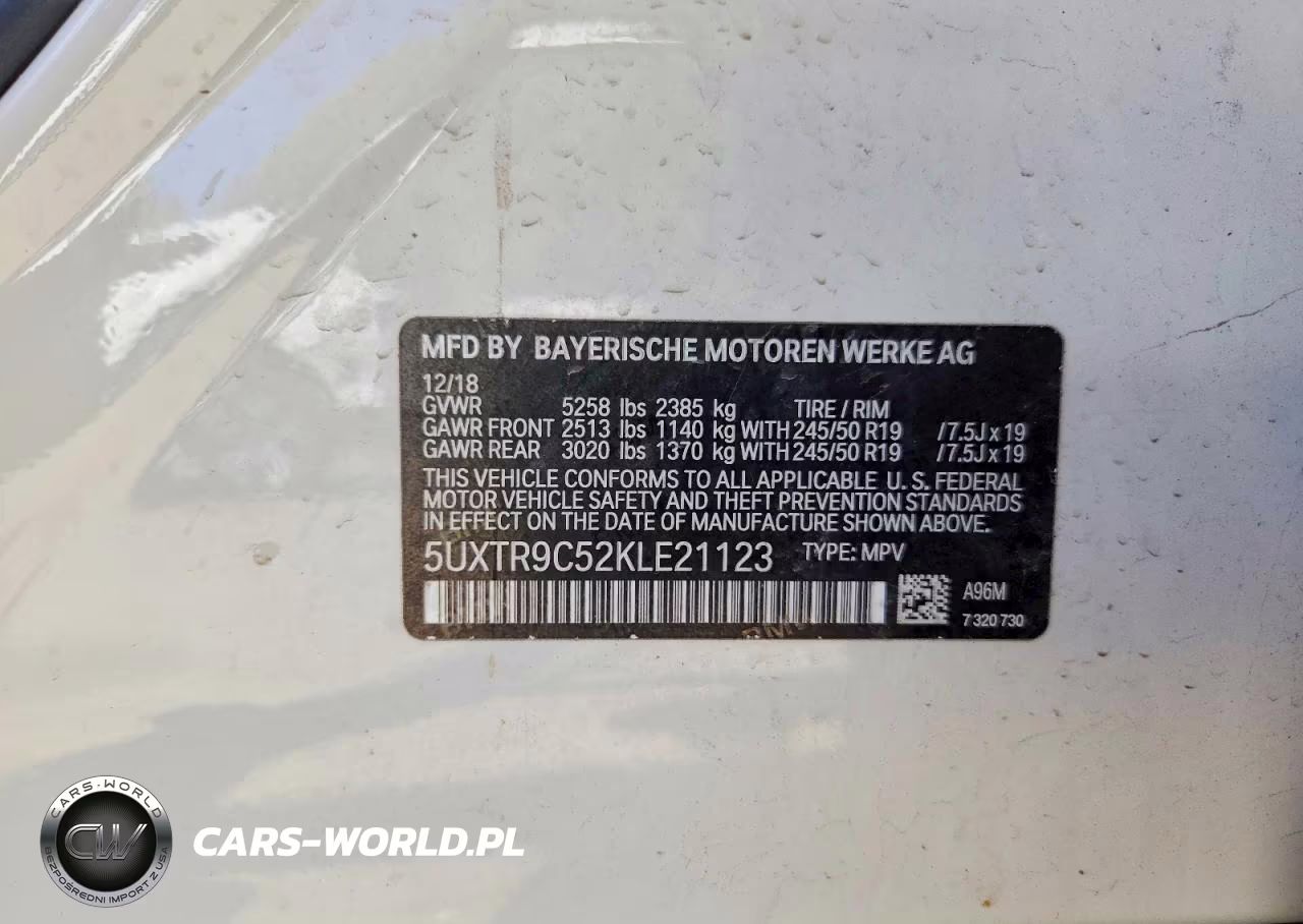 2019 BMW X3 xDrive30I VIN:5UXTR9C52KLE21123 - 13