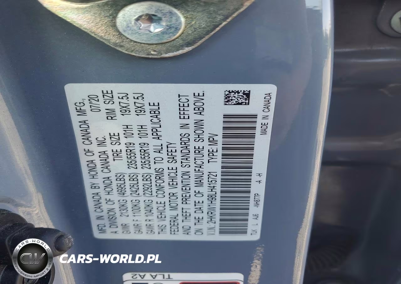 2020 Honda Cr-V Touring VIN:2HKRW1H98LH415721 - 13