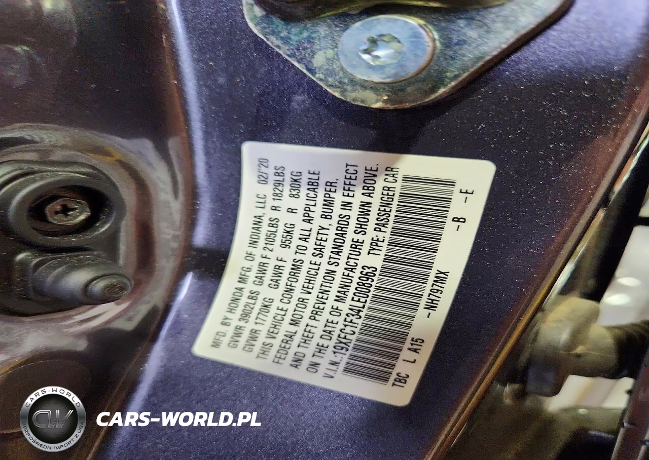 2020 Honda Civic Ex VIN:19XFC1F34LE008963 - 12