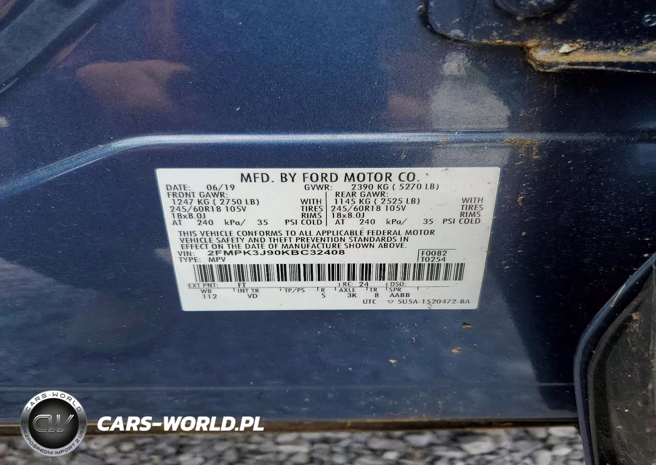 2019 Ford Edge Sel VIN:2FMPK3J90KBC32408 - 12