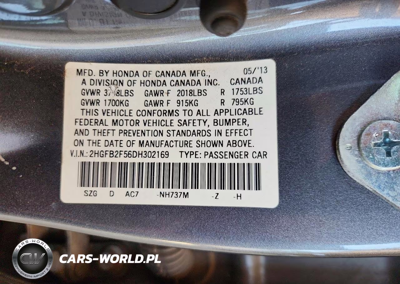 2013 Honda Civic Lx VIN:2HGFB2F56DH302169 - 12