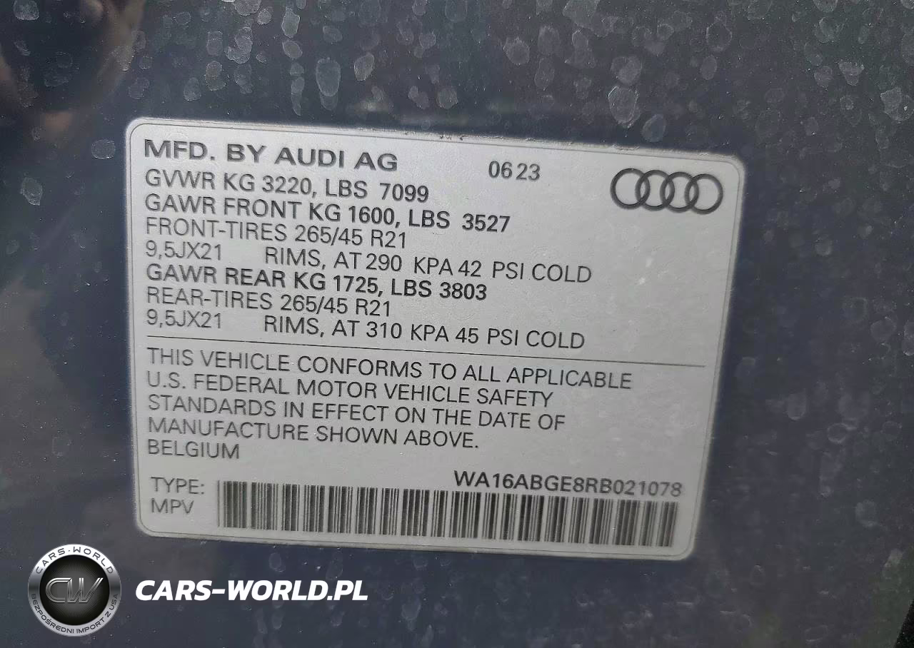 2024 Audi Q8 E-Tron Prestige VIN:WA16ABGE8RB021078 - 13