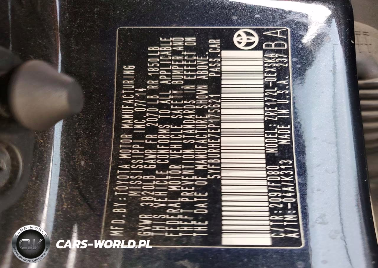 2014 Toyota Corolla S Plus VIN:5YFBURHE7EP175621 - 12