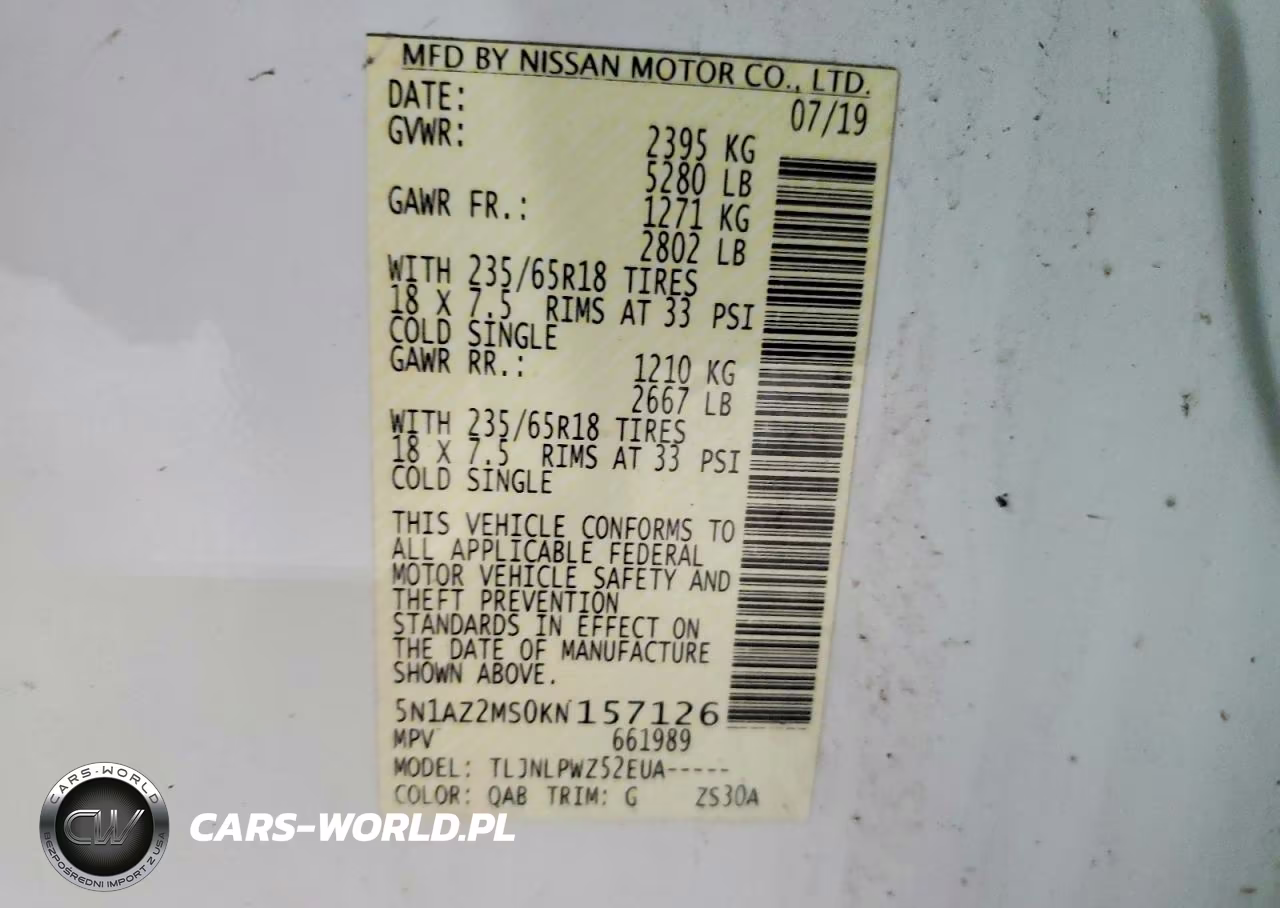 2019 Nissan Murano S VIN:5N1AZ2MS0KN157126 - 13