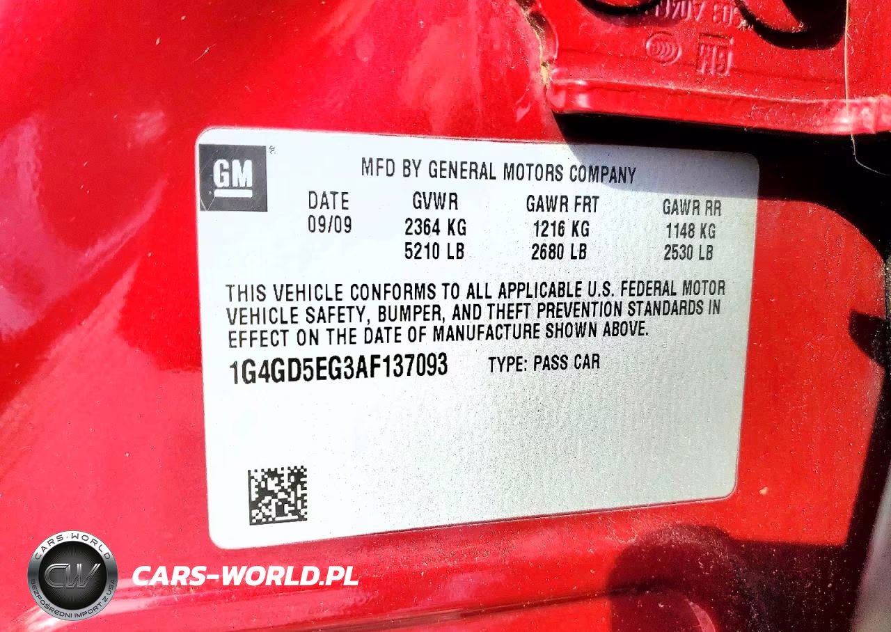 2010 Buick Lacrosse Cxl VIN:1G4GD5EG3AF137093 - 12