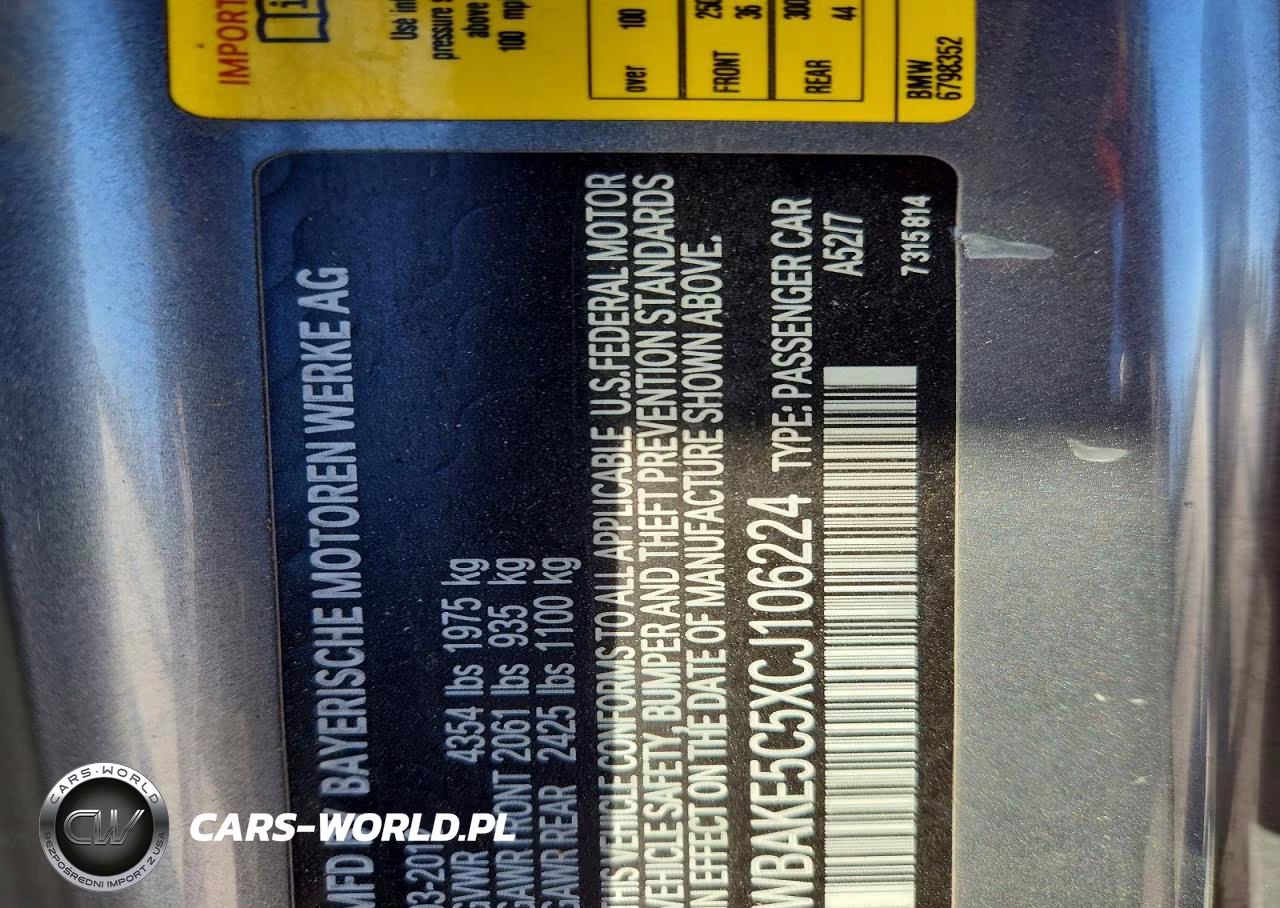 2012 BMW 328 I Sulev VIN:WBAKE5C5XCJ106224 - 12