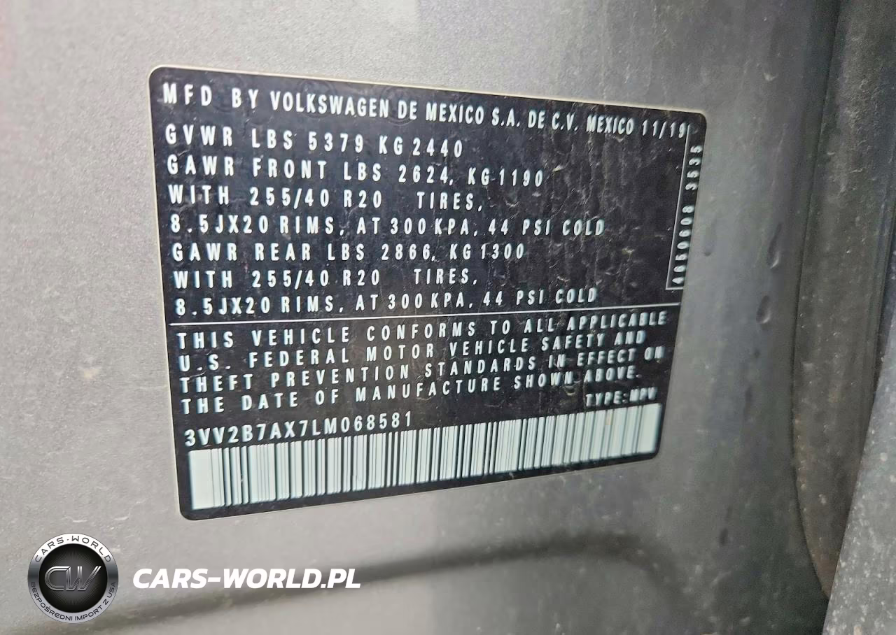 2020 Volkswagen Tiguan Se, 4Motion Sel VIN:3VV2B7AX7LM068581 - 12