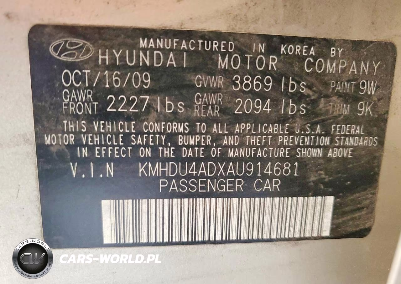 2010 Hyundai Elantra Gls VIN:KMHDU4ADXAU914681 - 12