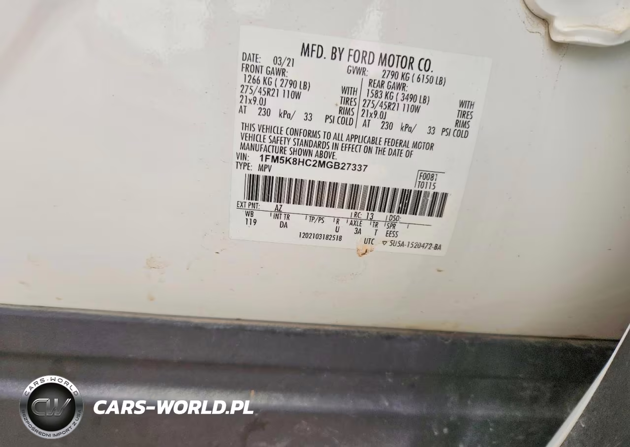 2021 Ford Explorer Platinum VIN:1FM5K8HC2MGB27337 - 13
