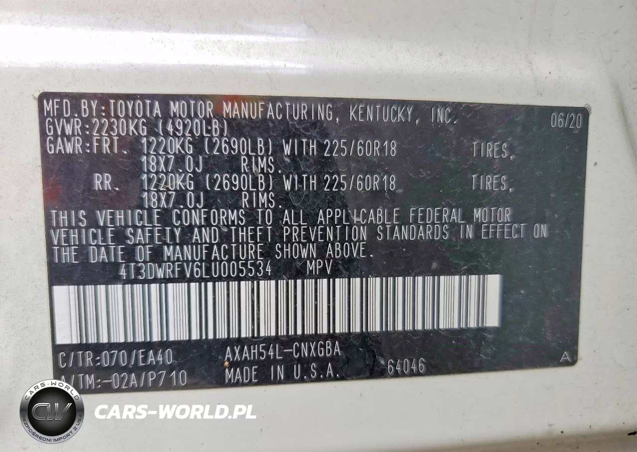 2020 Toyota Rav4 Limited VIN:4T3DWRFV6LU005534 - 13