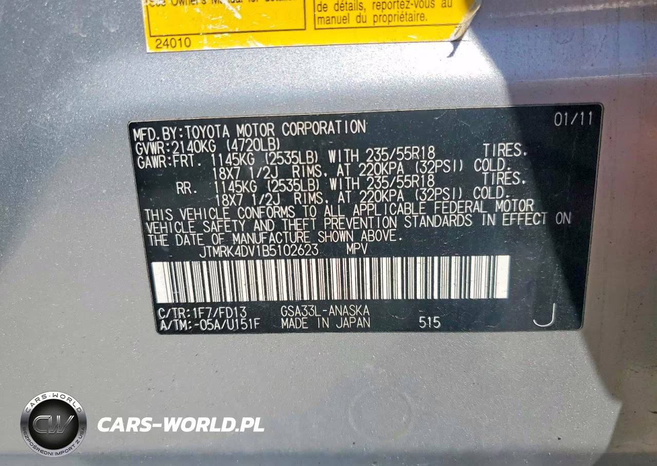 2011 Toyota Rav4 Sport VIN:JTMRK4DV1B5102623 - 14