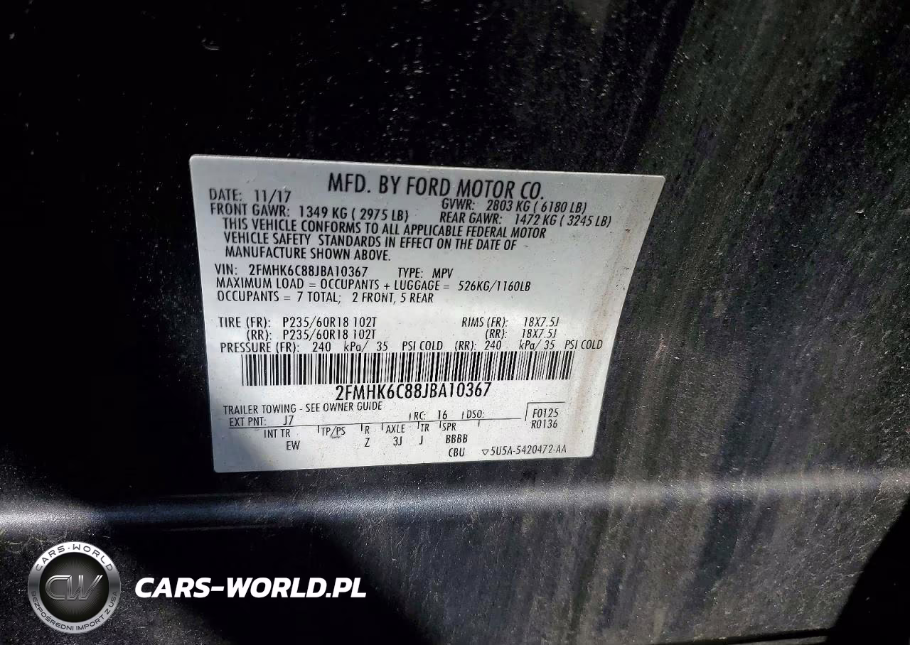 2018 Ford Flex Sel VIN:2FMHK6C88JBA10367 - 13
