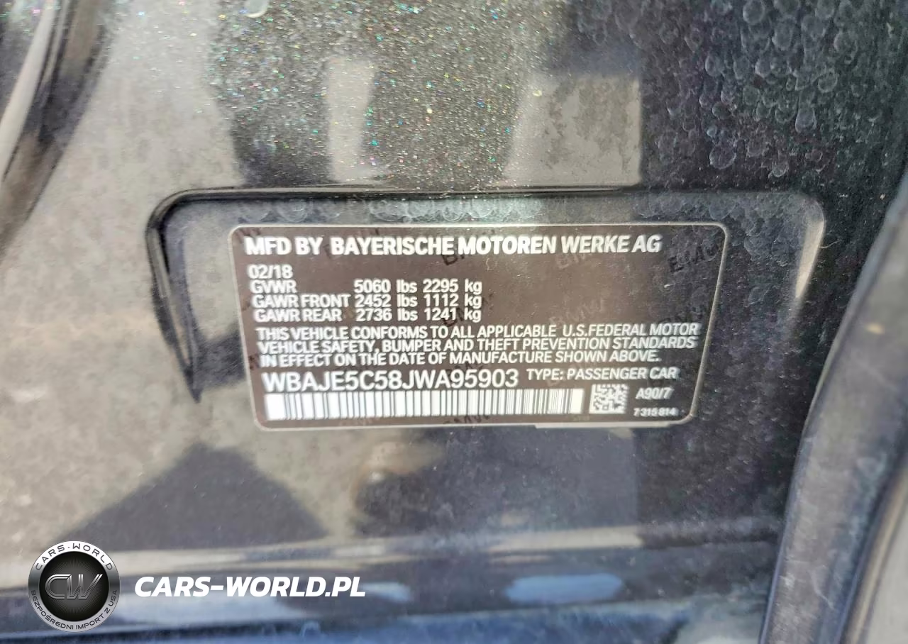2018 BMW 540 I VIN:WBAJE5C58JWA95903 - 12