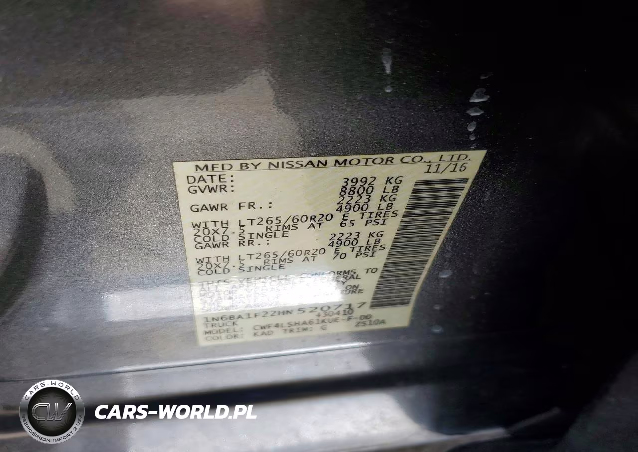 2017 Nissan Titan Xd S VIN:1N6BA1F22HN520717 - 12