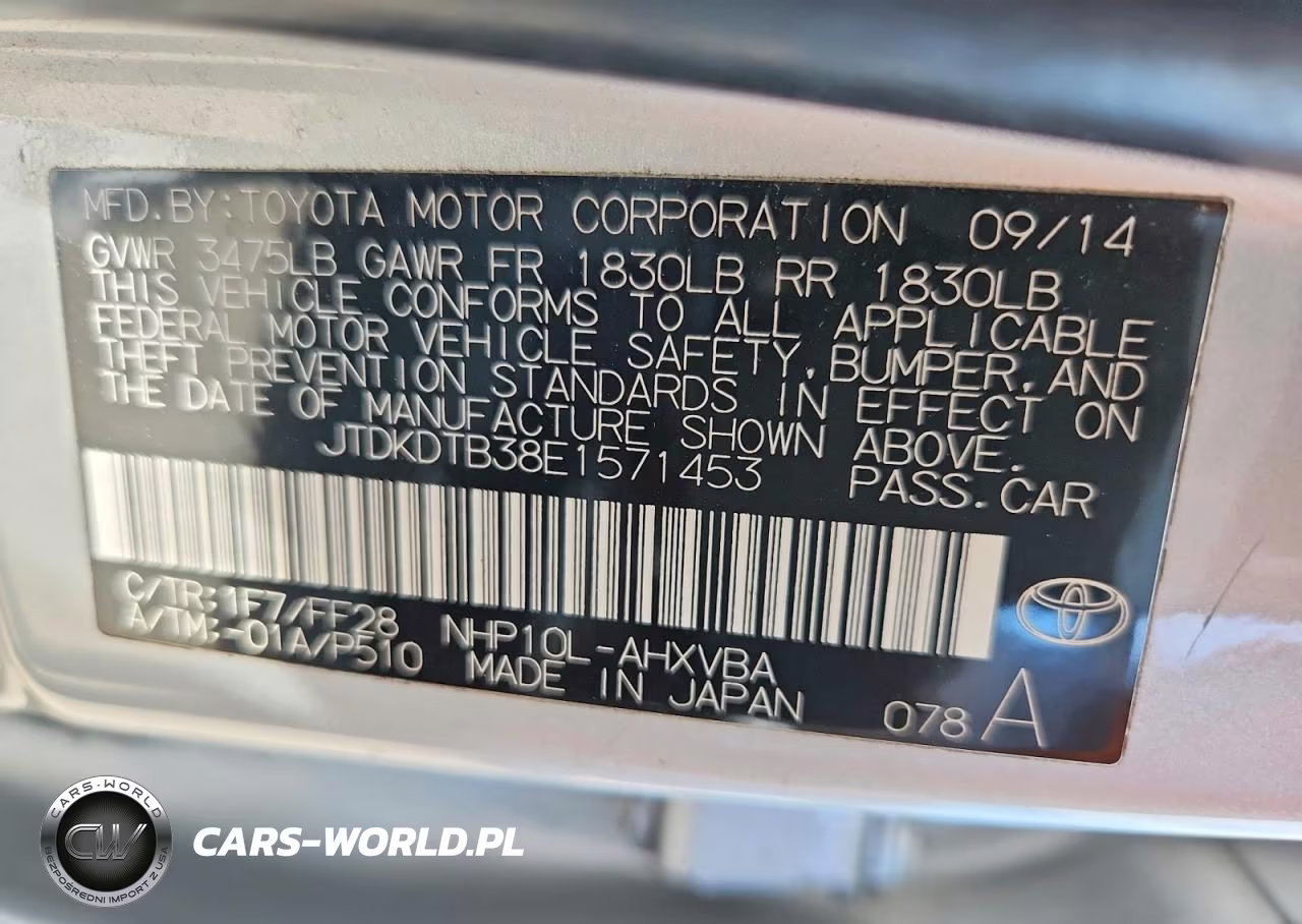 2014 Toyota Prius VIN:JTDKDTB38E1571453 - 12