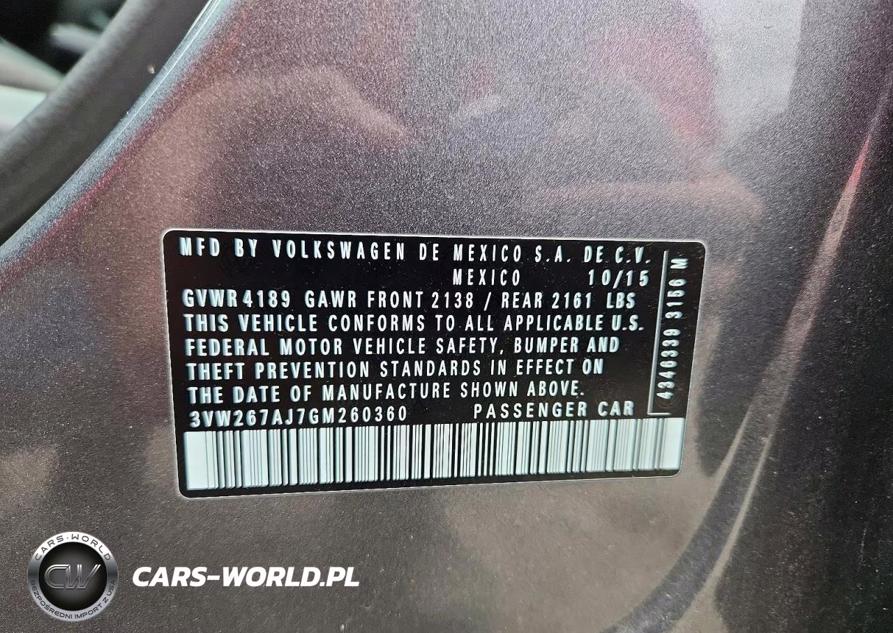 2016 Volkswagen Jetta S VIN:3VW267AJ7GM260360 - 12