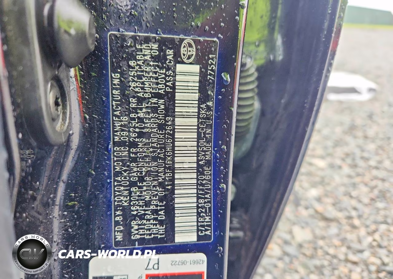 2017 Toyota Camry Se VIN:4T1BF1FK6HU672649 - 12