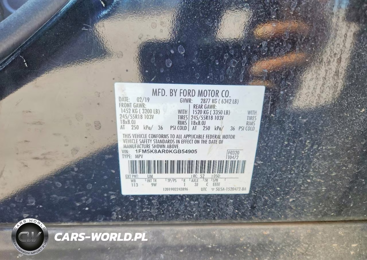 2019 Ford Explorer Police Interceptor VIN:1FM5K8AR0KGB54905 - 12