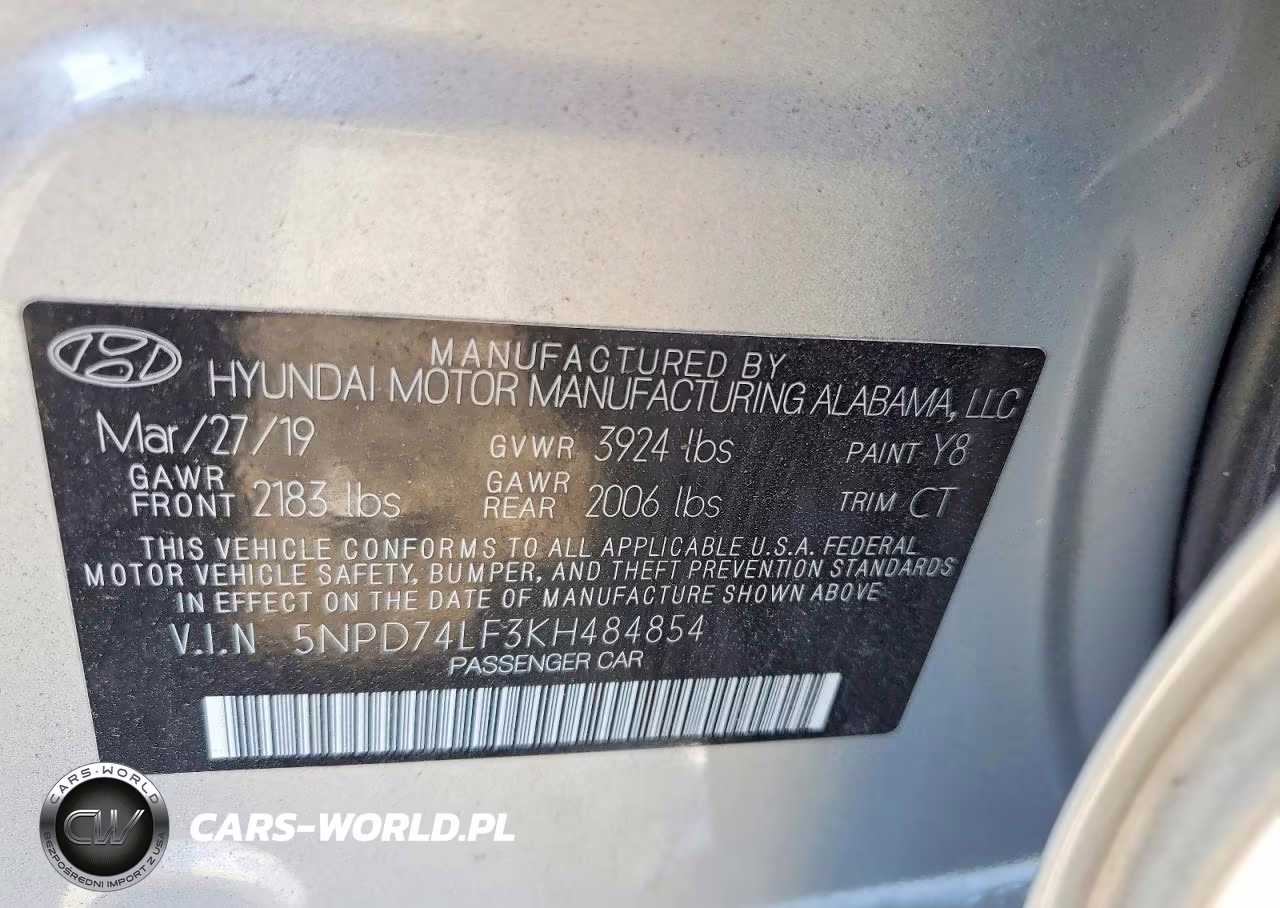 2019 Hyundai Elantra Se VIN:5NPD74LF3KH484854 - 12
