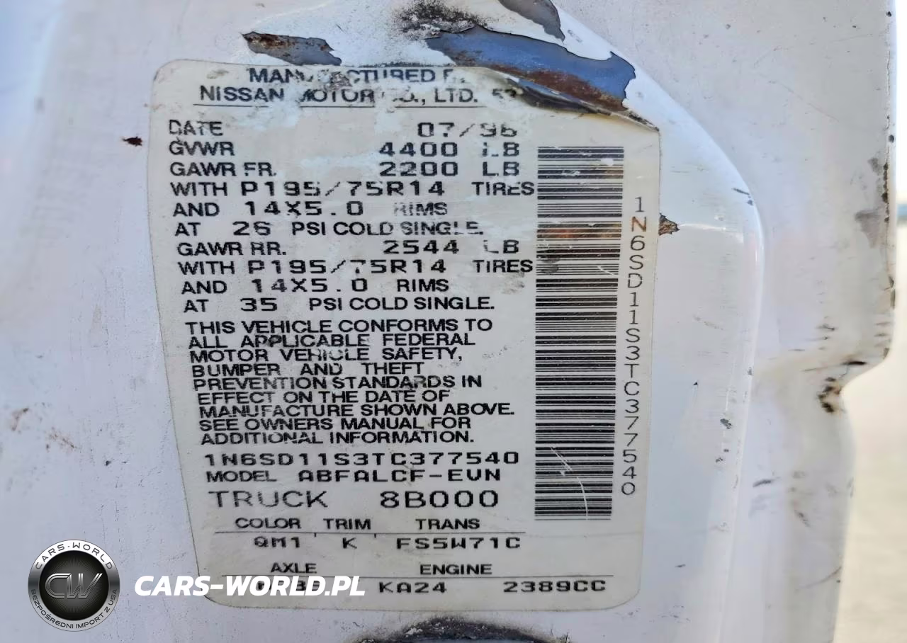 1996 Nissan Truck Base VIN:1N6SD11S3TC377540 - 12