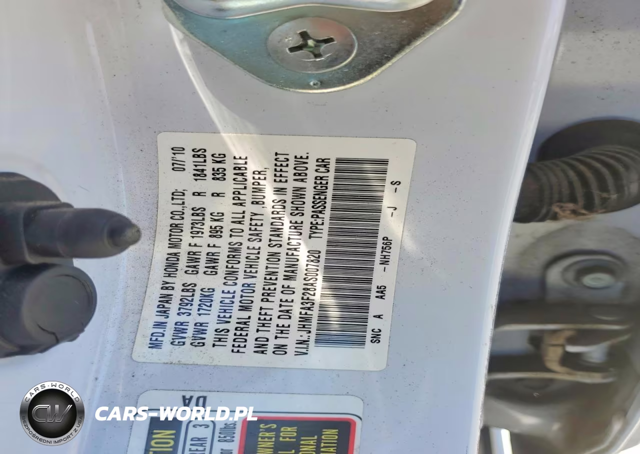 2010 Honda Civic Hybrid VIN:JHMFA3F28AS007820 - 12