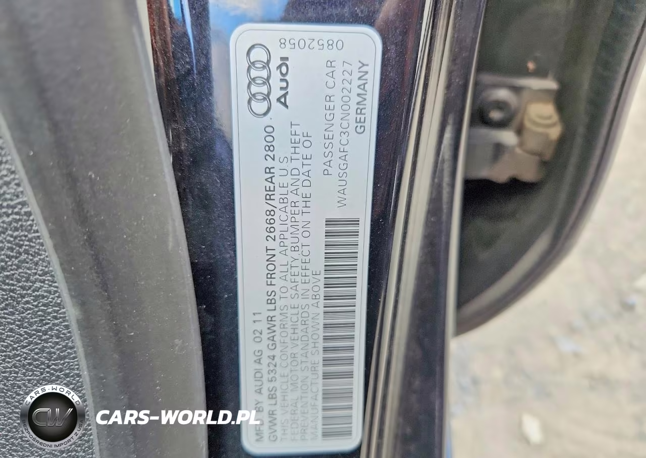 2012 Audi A7 Prestige VIN:WAUSGAFC3CN002227 - 12