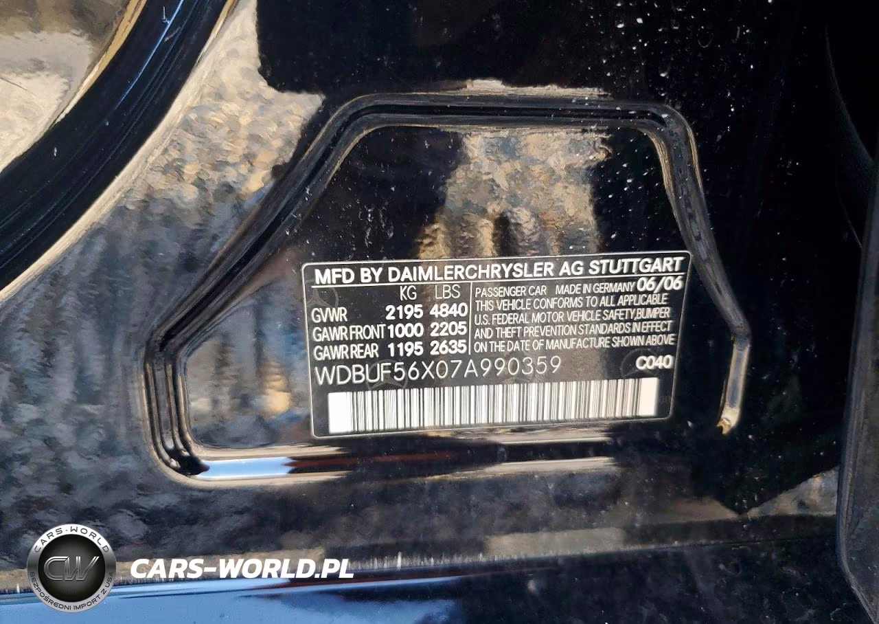 2007 Mercedes-Benz E 350 VIN:WDBUF56X07A990359 - 12