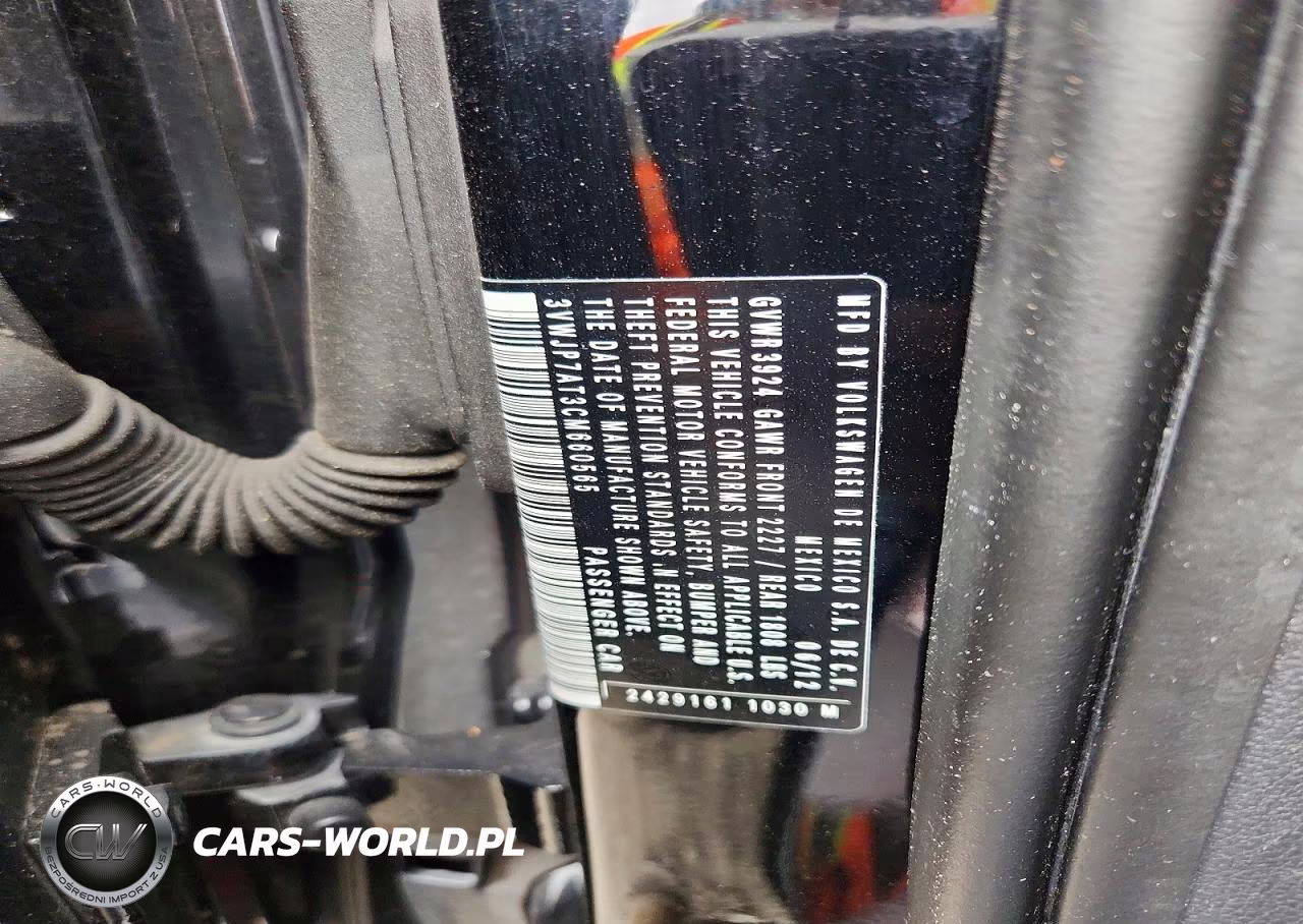 2012 Volkswagen Beetle VIN:3VWJP7AT3CM660565 - 12