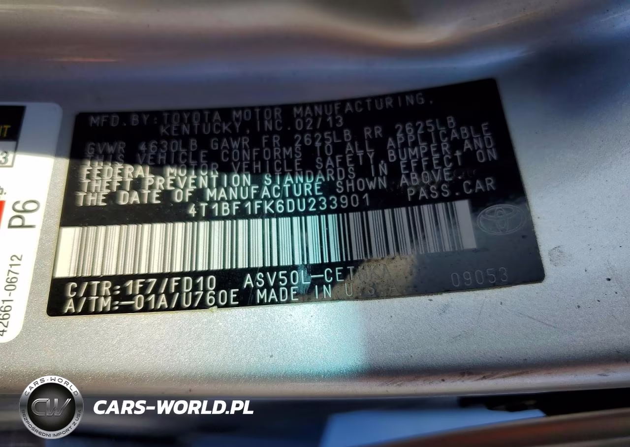 2013 Toyota Camry Le VIN:4T1BF1FK6DU233901 - 12