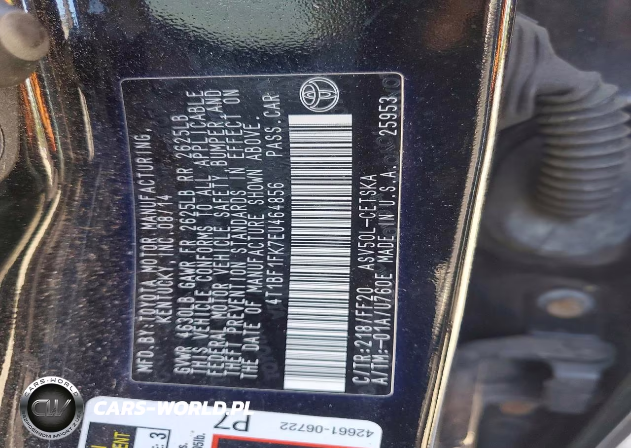 2014 Toyota Camry Se VIN:4T1BF1FK7EU464856 - 12