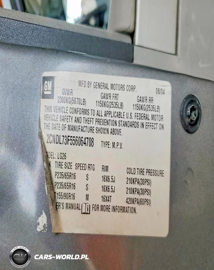 2005 Chevrolet Equinox Lt VIN:2CNDL73F556064708 - 13