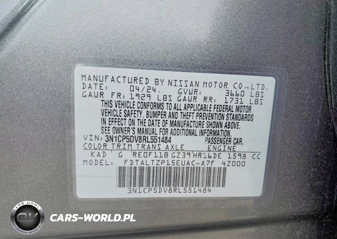 2024 Nissan Kicks Sr VIN:3N1CP5DV8RL551484 - 13