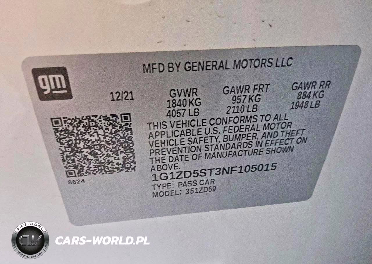 2022 Chevrolet Malibu Lt VIN:1G1ZD5ST3NF105015 - 12