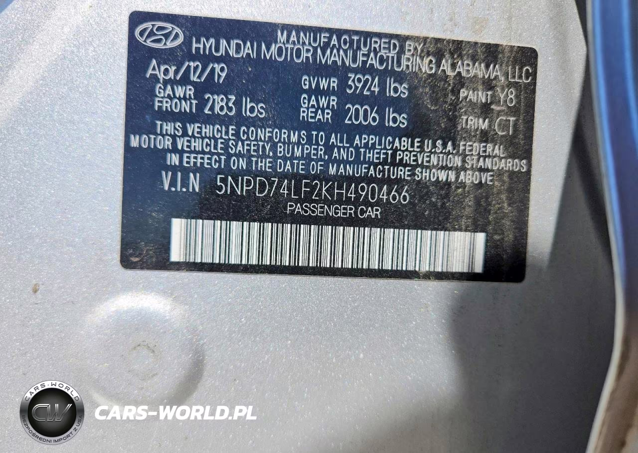 2019 Hyundai Elantra Se VIN:5NPD74LF2KH490466 - 12
